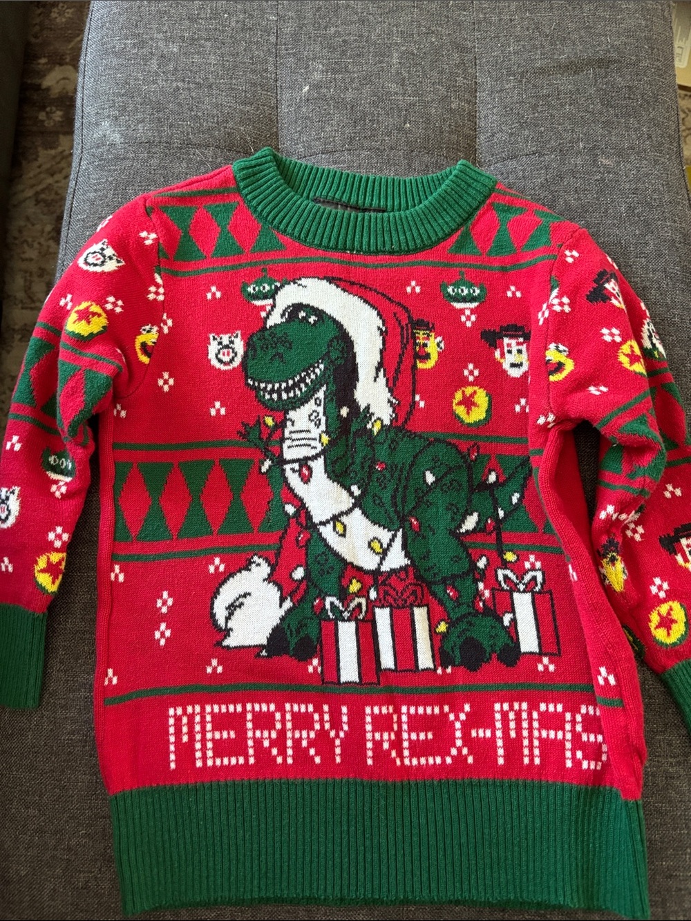 Disney Pixar Toy Story Holiday Sweater - Red & Green